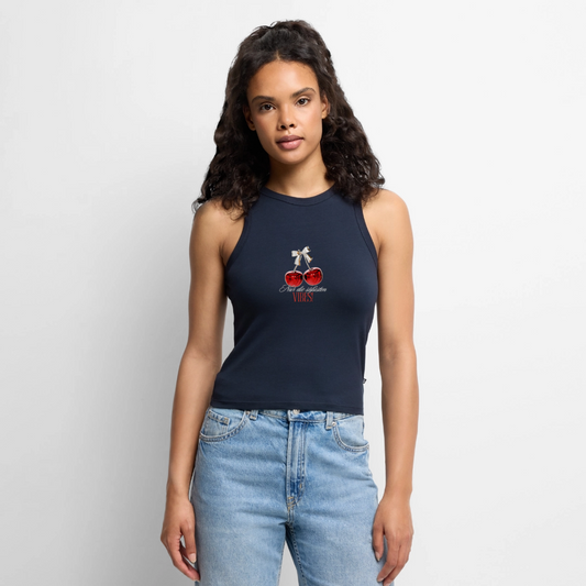 Cropped Frauen Organic Tank Top - Navy