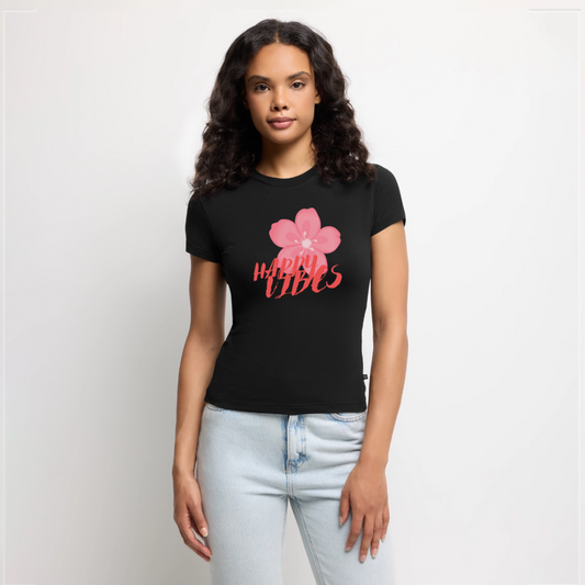 SLIM FIT Frauen Organic T-Shirt - Schwarz