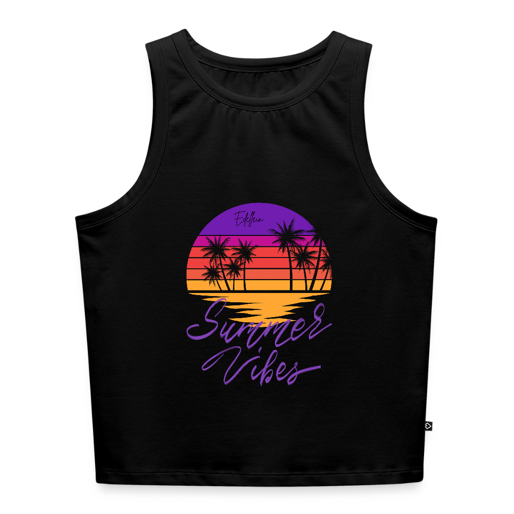 Frauen Cropped Tank Top - Schwarz
