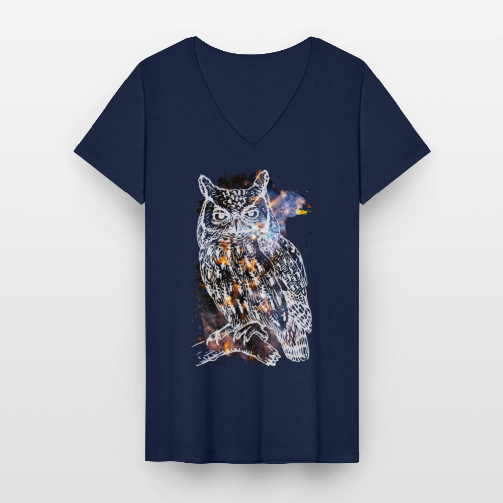 Klassisches Frauen-T-Shirt mit V-Ausschnitt - Navy