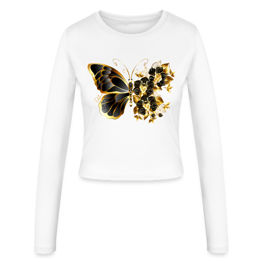 Frauen Slim Fit Langarmshirt - Weiß