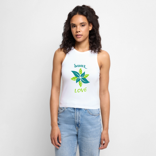 Frauen Cropped Tank Top - Weiß