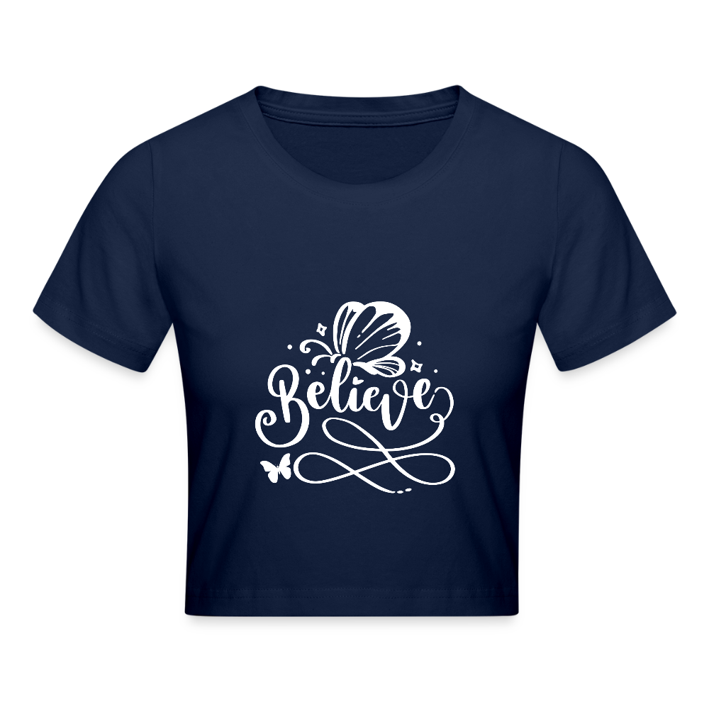 Cropped T-Shirt - Light Navy