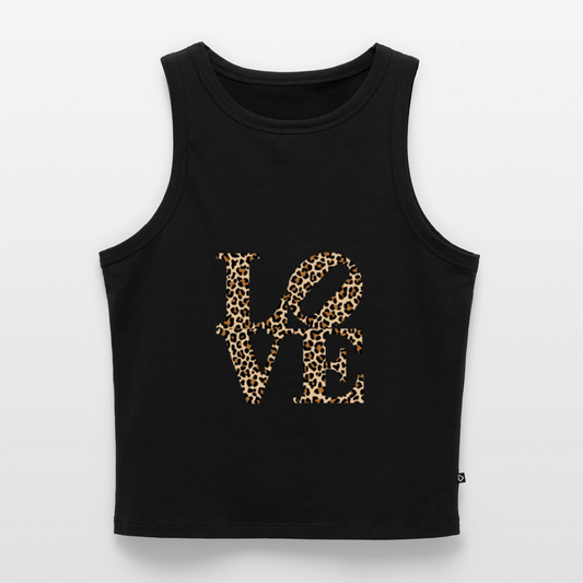 Frauen Cropped Tank Top - Schwarz