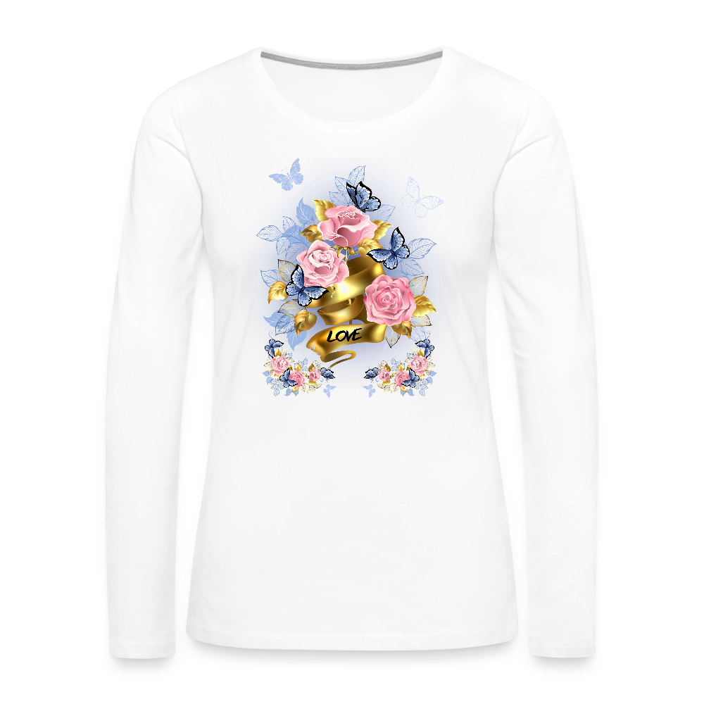 Frauen Premium Langarmshirt - Weiß