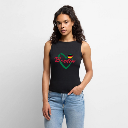 Frauen Tank Top mit U-Boot-Ausschnitt - Schwarz