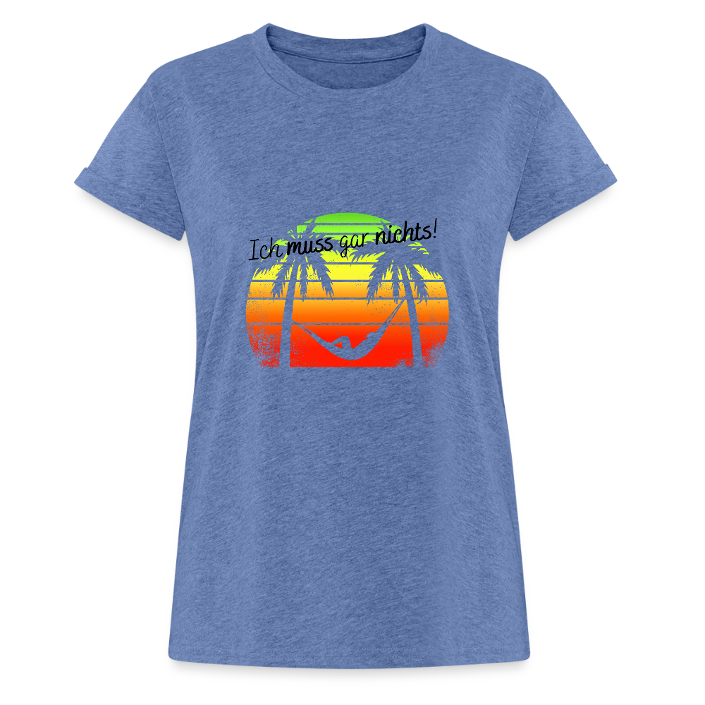 Frauen Oversize T-Shirt - Denim meliert