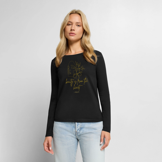 Frauen Premium Langarmshirt - Schwarz