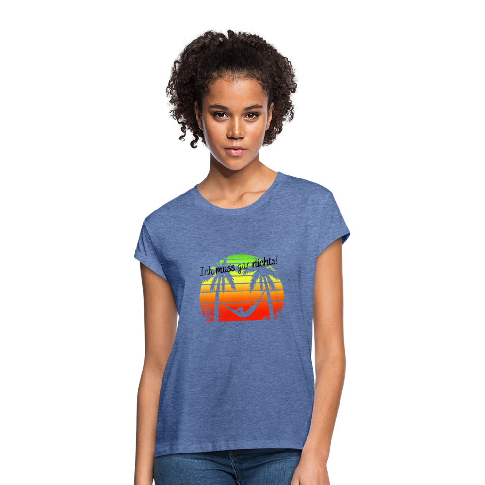 Frauen Oversize T-Shirt - Denim meliert