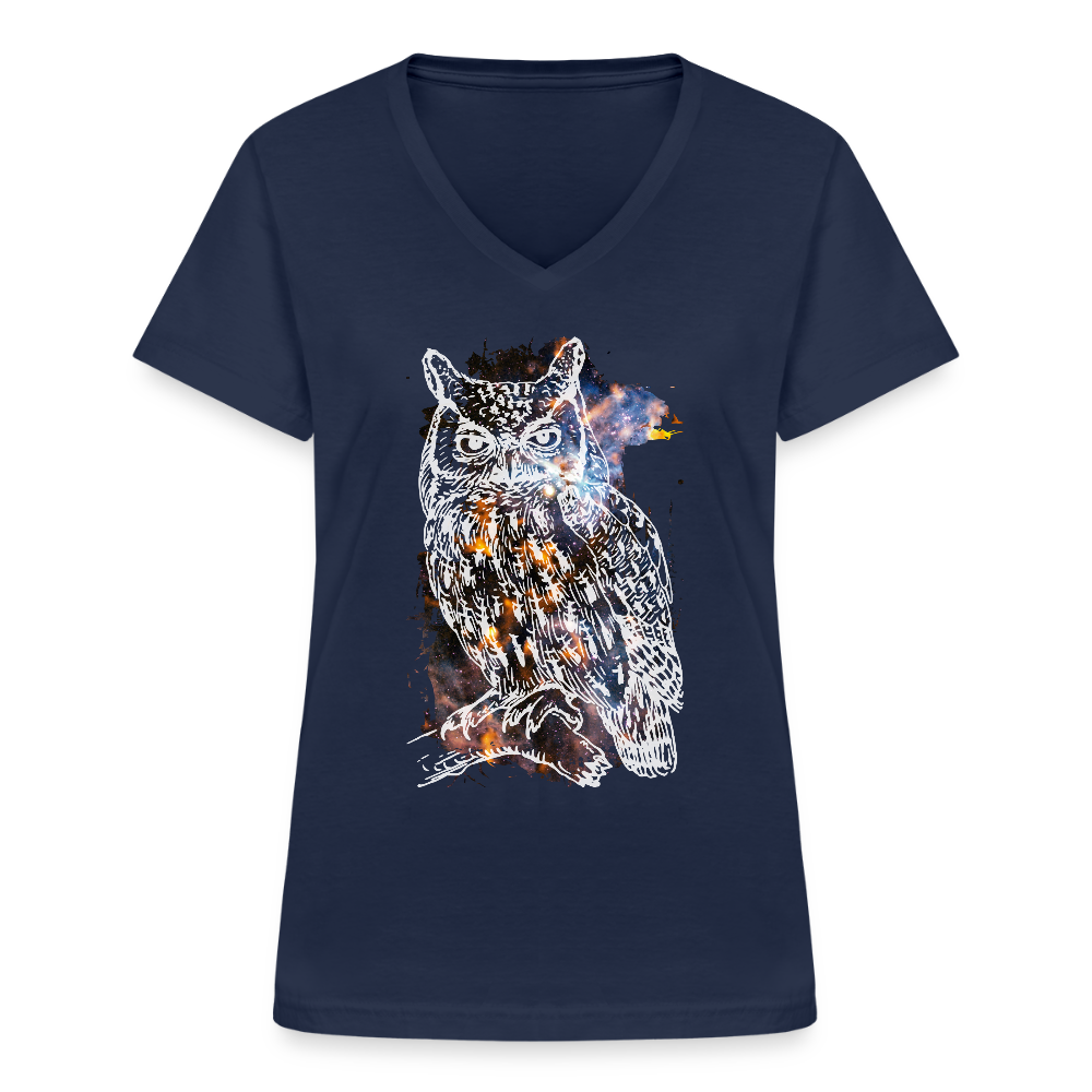 Klassisches Frauen-T-Shirt mit V-Ausschnitt - Navy