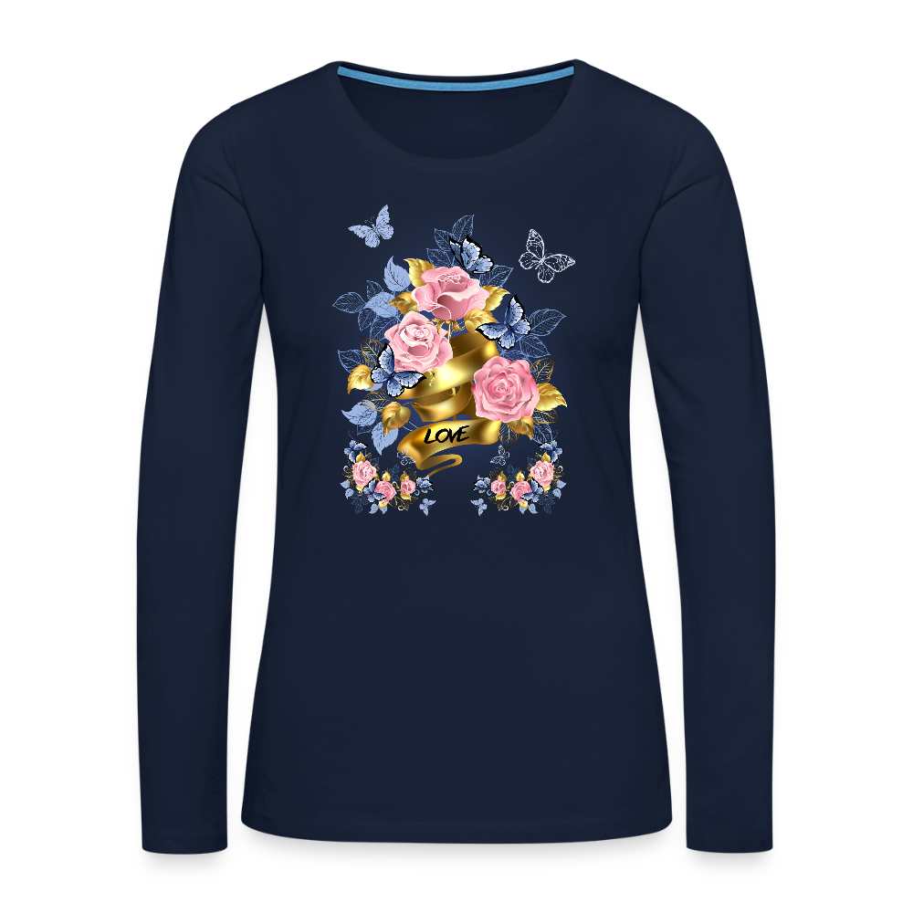 Frauen Premium Langarmshirt - Navy
