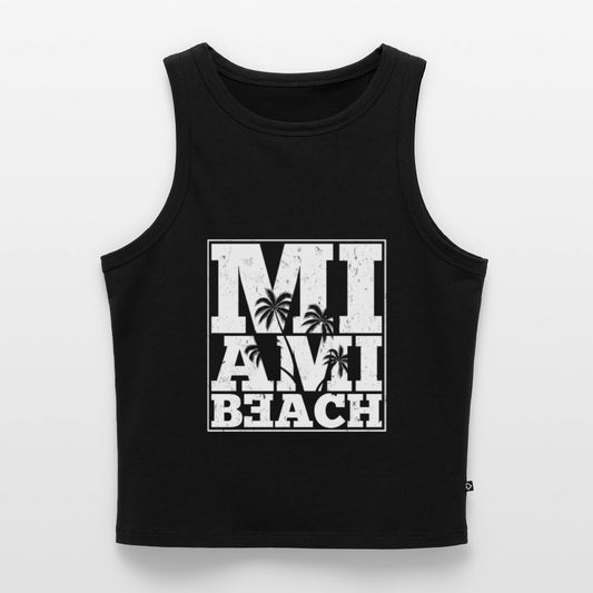 Frauen Cropped Tank Top - Schwarz