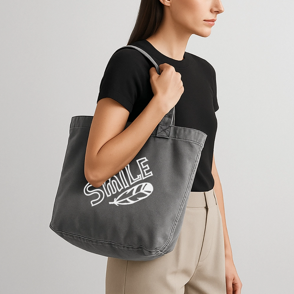 Vintage-Washed Shopper - Vintage Schwarz