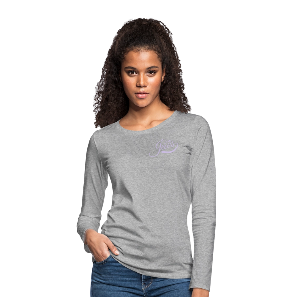 Frauen Premium Langarmshirt - Grau meliert