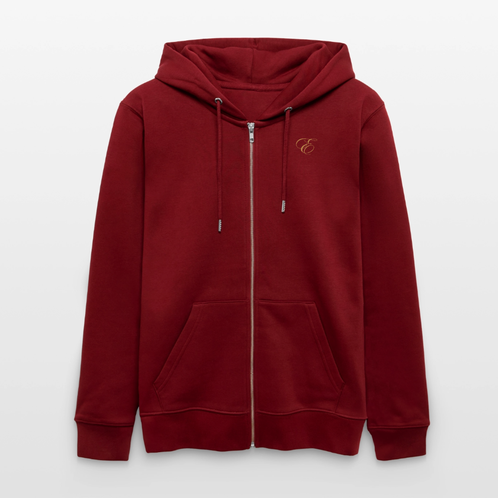 Unisex Bio-Kapuzenjacke CULTIVATOR - Burgunderrot