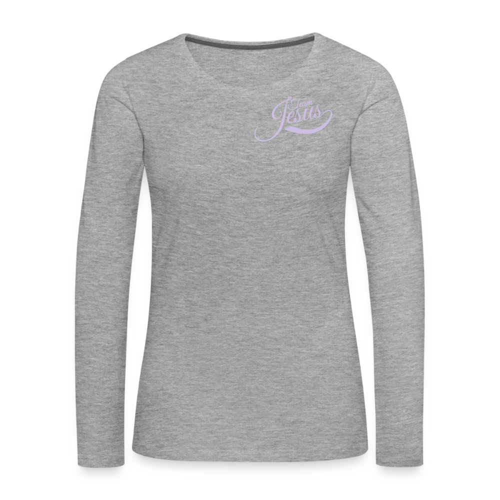 Frauen Premium Langarmshirt - Grau meliert