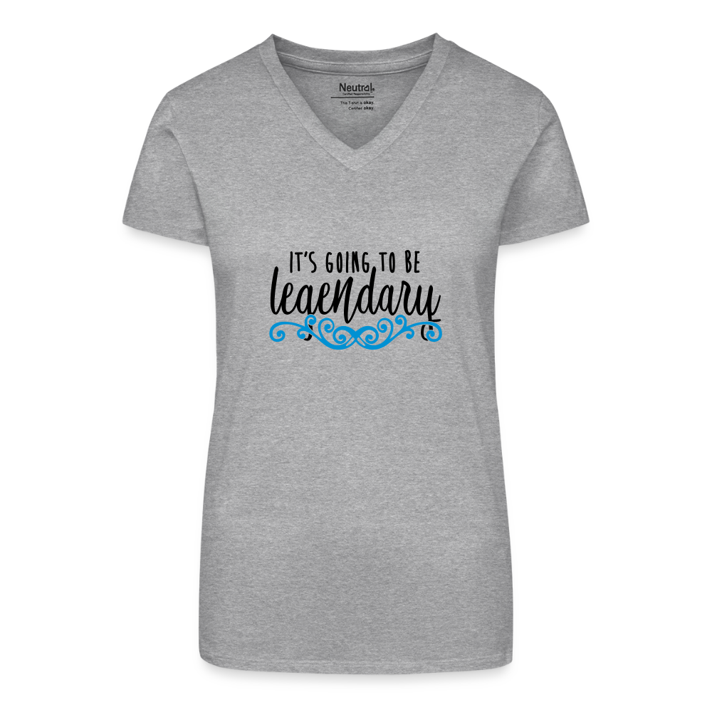 Bio Frauen T-Shirt mit V-Ausschnitt - Grau meliert