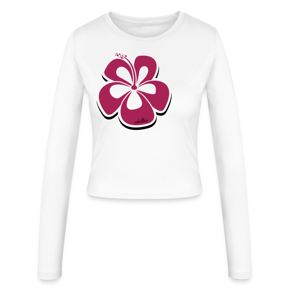 Frauen Slim Fit Langarmshirt - Weiß