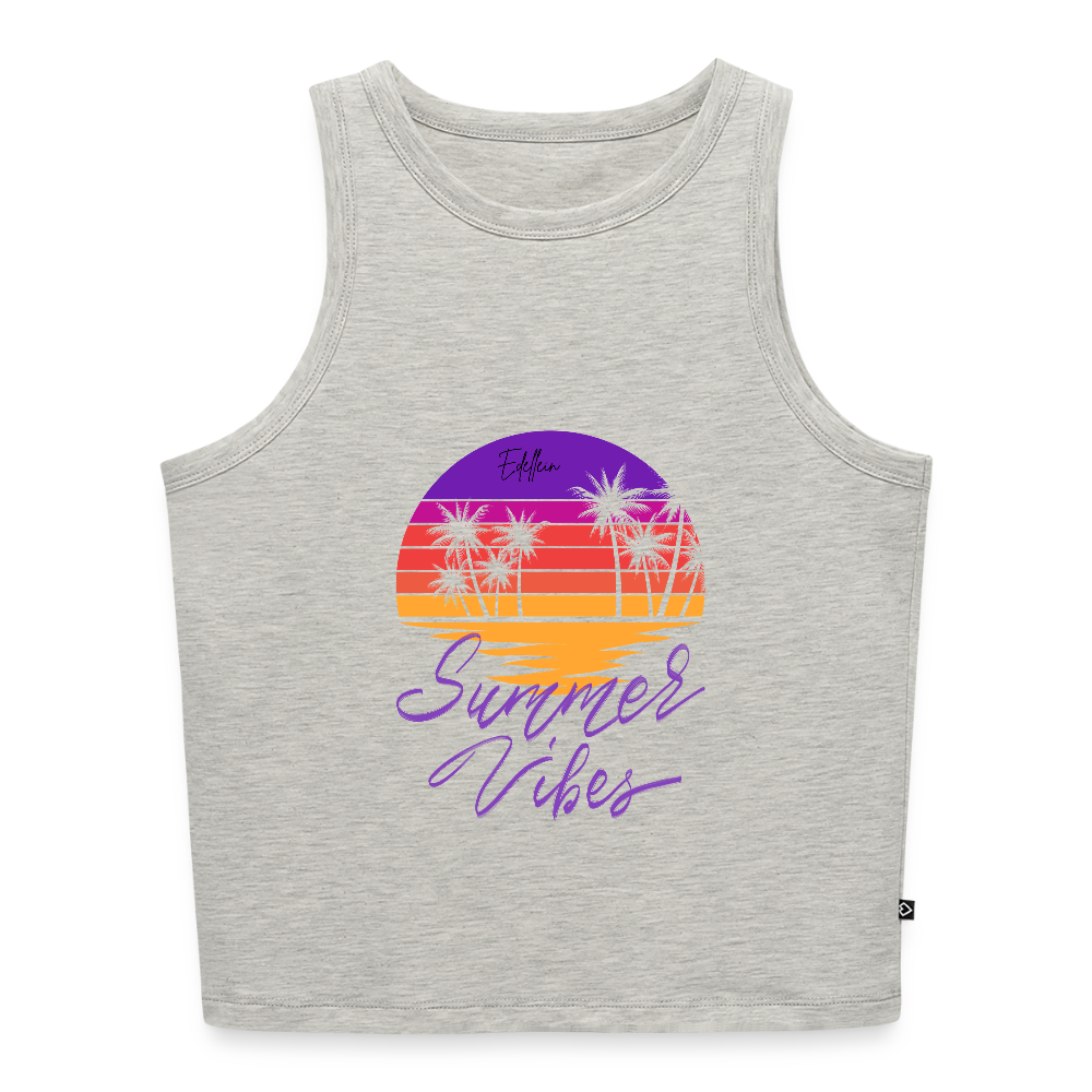 Frauen Cropped Tank Top - Grau meliert