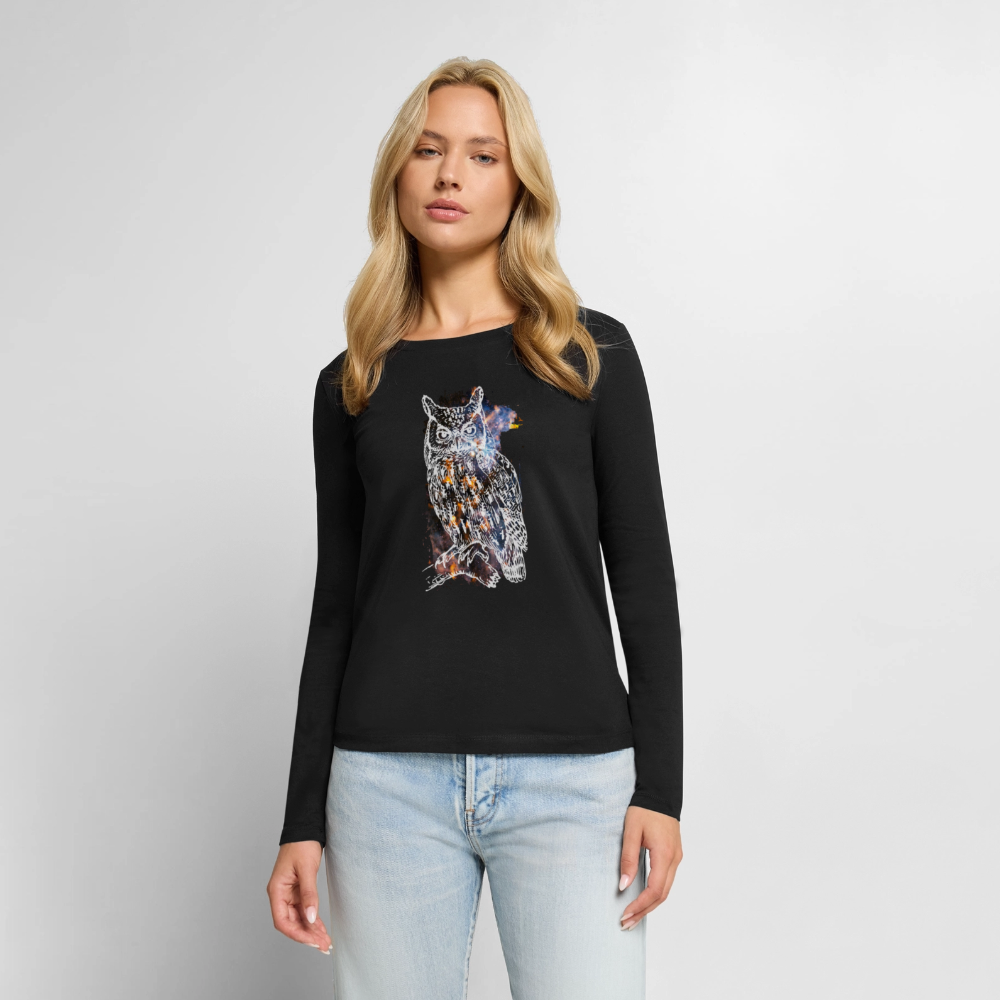 Frauen Premium Langarmshirt - Schwarz