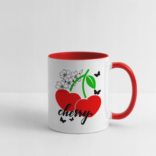 Tasse zweifarbig - Weiß/Rot
