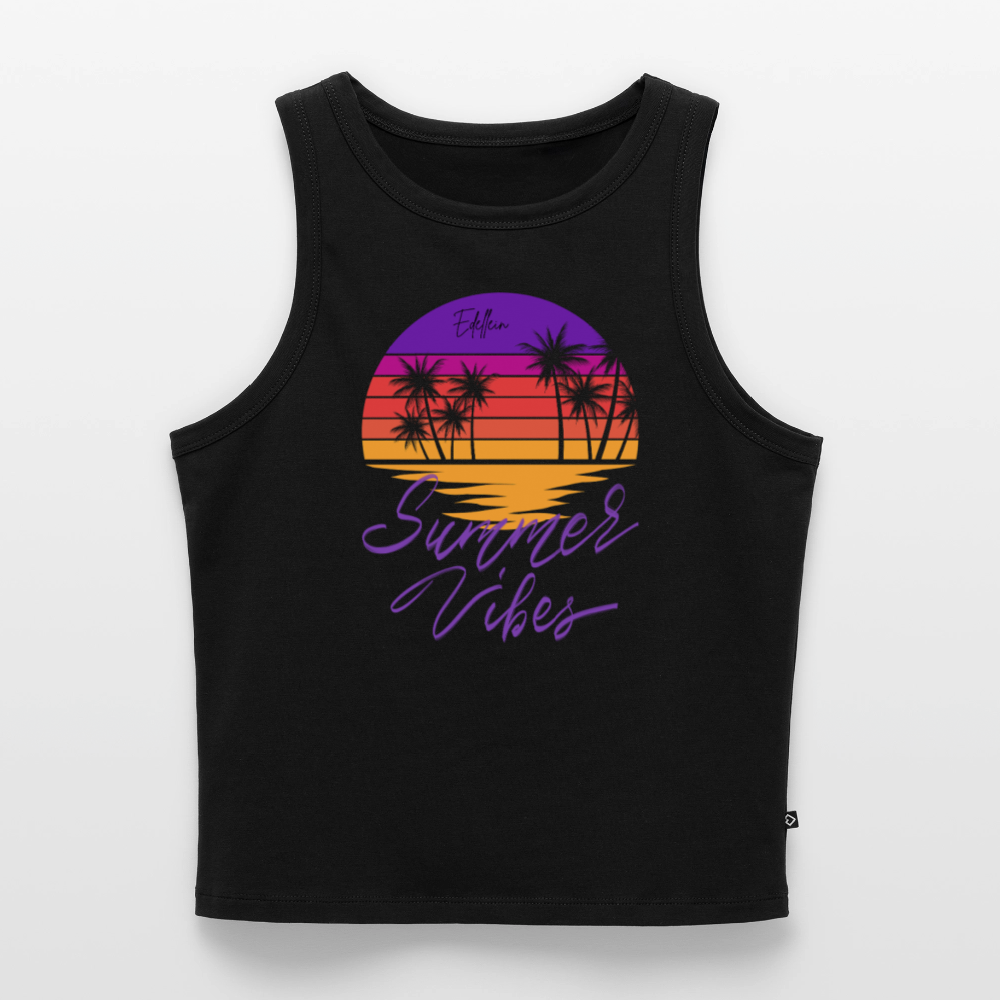 Frauen Cropped Tank Top - Schwarz