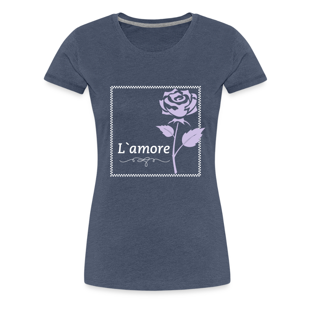 Frauen Premium T-Shirt - Blau meliert