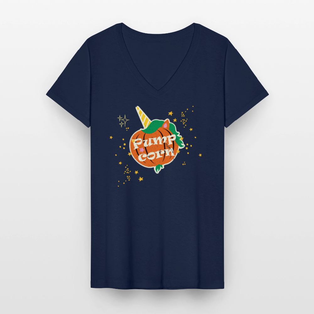 Klassisches Frauen-T-Shirt mit V-Ausschnitt - Navy