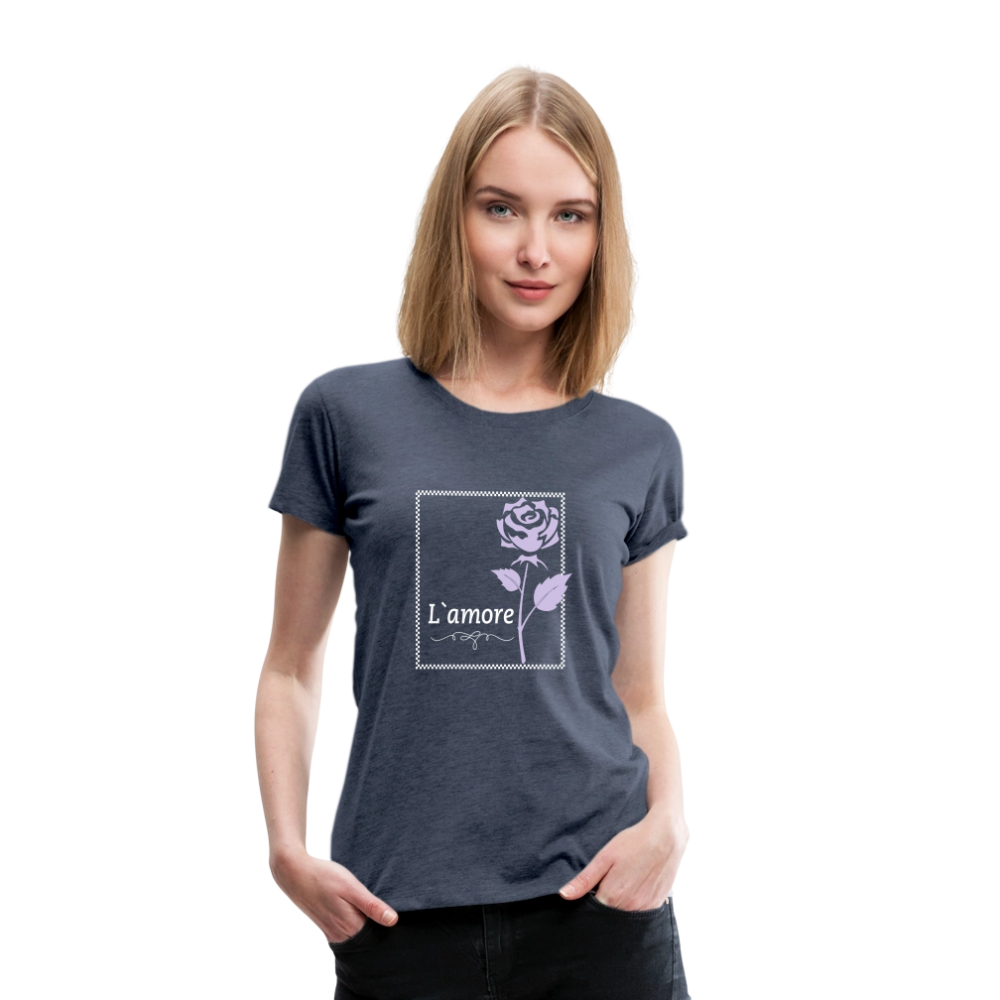 Frauen Premium T-Shirt - Blau meliert