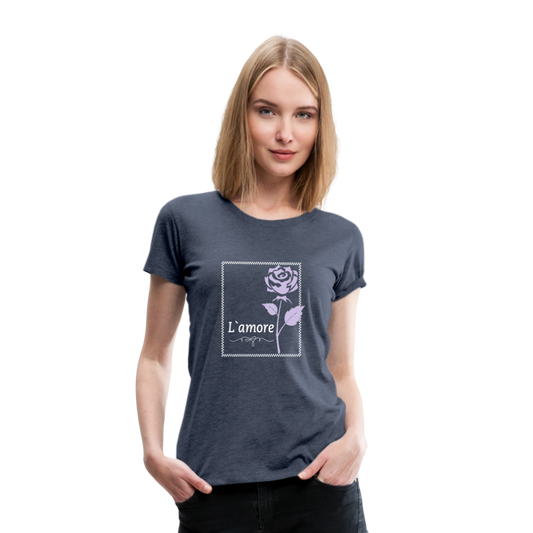 Frauen Premium T-Shirt - Blau meliert