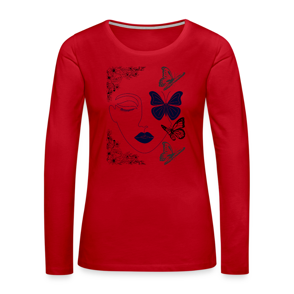 Frauen Premium Langarmshirt - Rot