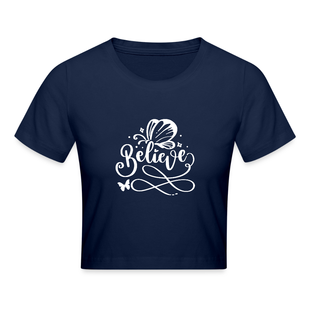 Cropped T-Shirt - Light Navy