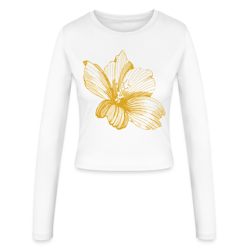 Frauen Slim Fit Langarmshirt - Weiß