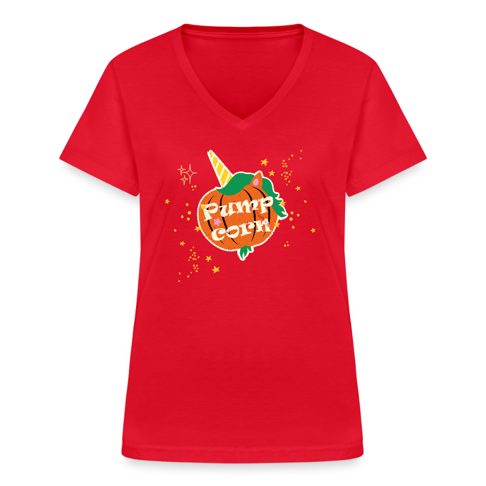 Klassisches Frauen-T-Shirt mit V-Ausschnitt - Rot