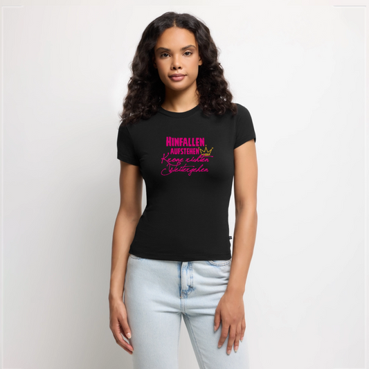 SLIM FIT Frauen Organic T-Shirt - Schwarz
