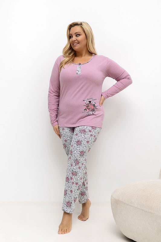 Übergrößen-Pyjama model 221188 Forever Pink