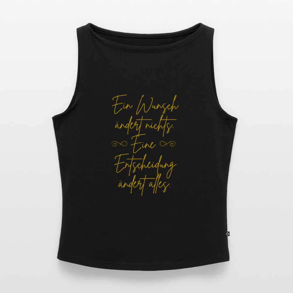 Frauen Organic Tank Top mit U-Boot-Ausschnitt - Schwarz