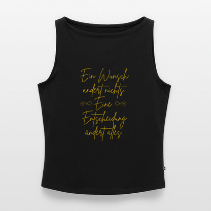 Frauen Organic Tank Top mit U-Boot-Ausschnitt - Schwarz