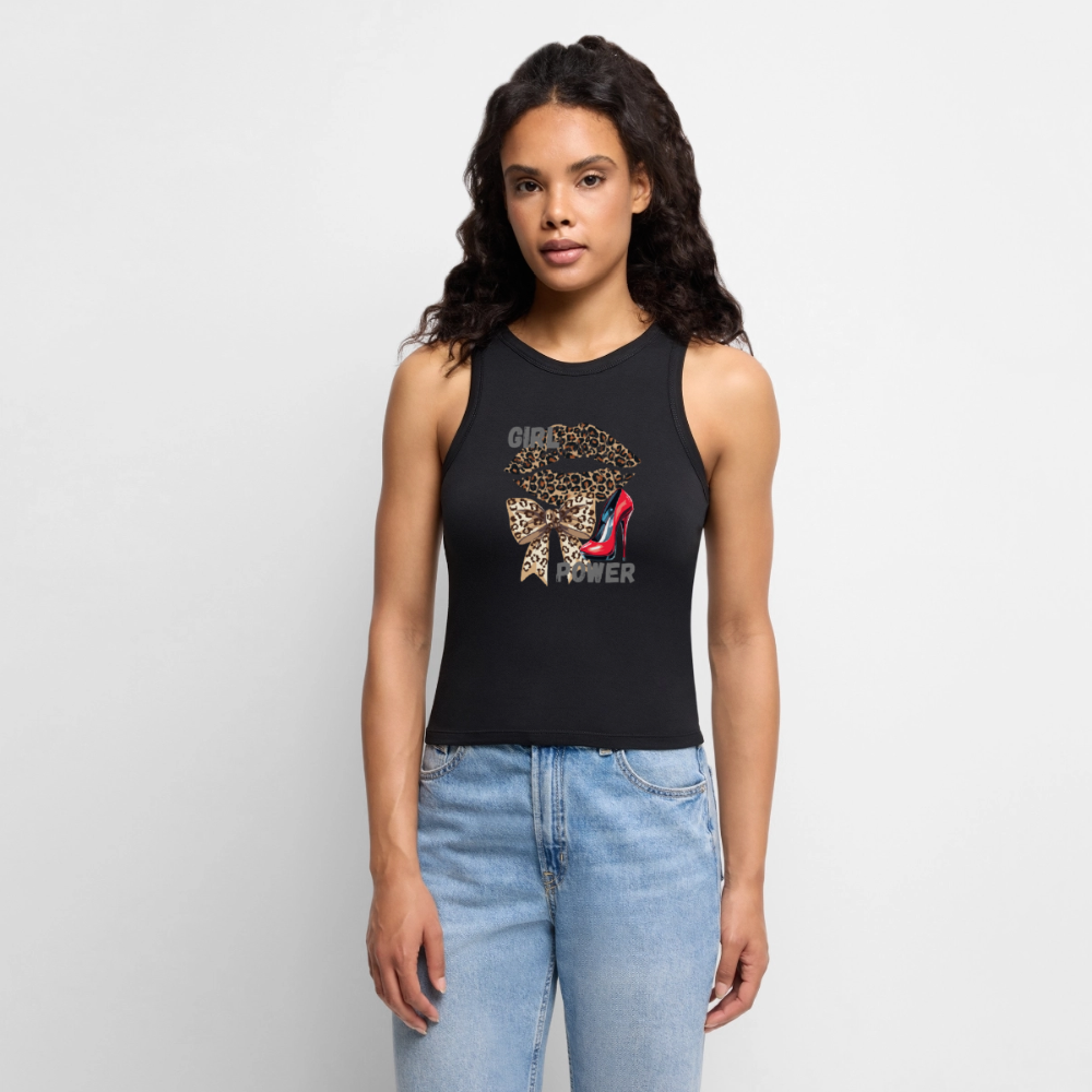 Cropped Frauen Organic Tank Top - Schwarz