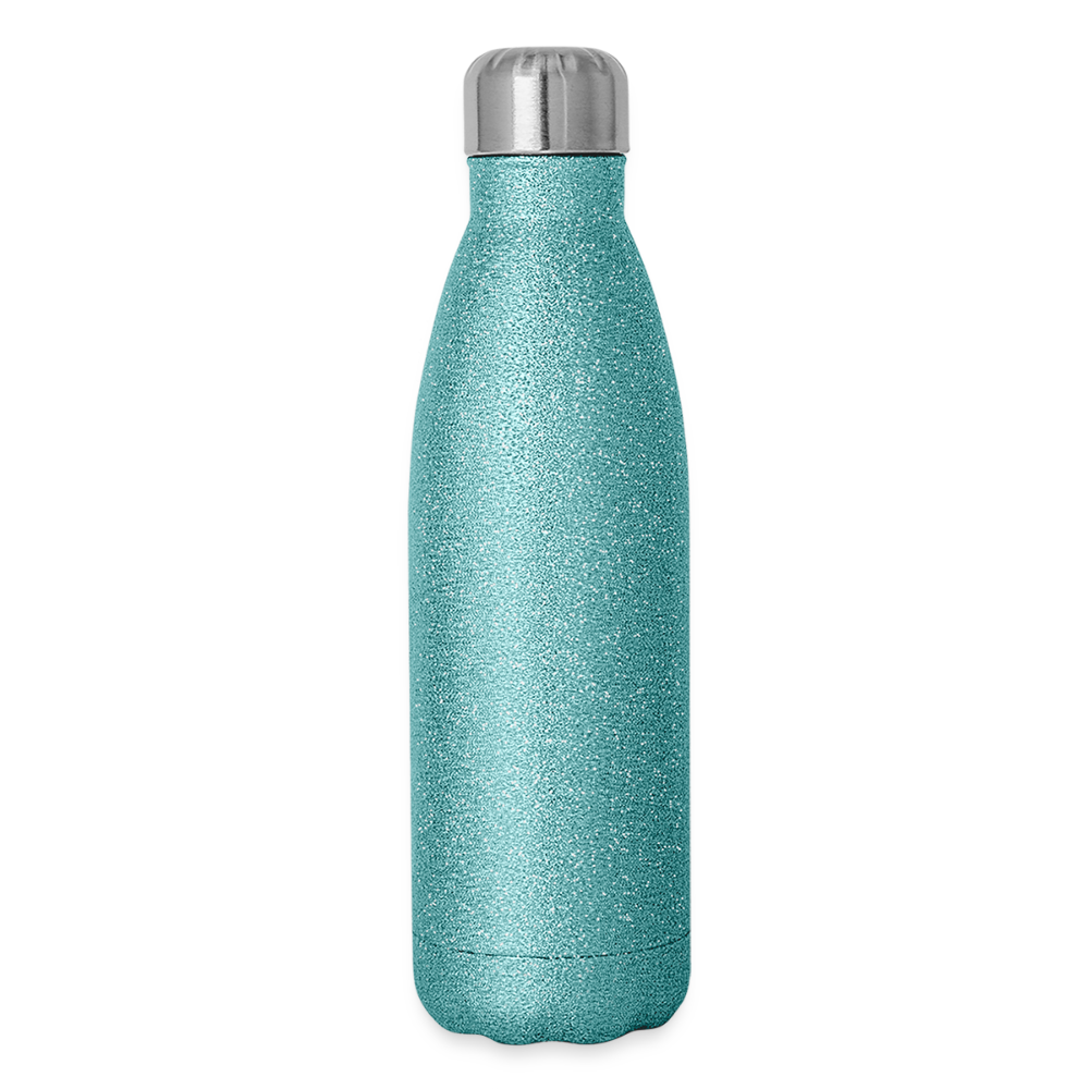 Glitzer Edelstahl Thermosflasche - Blau Glitzer