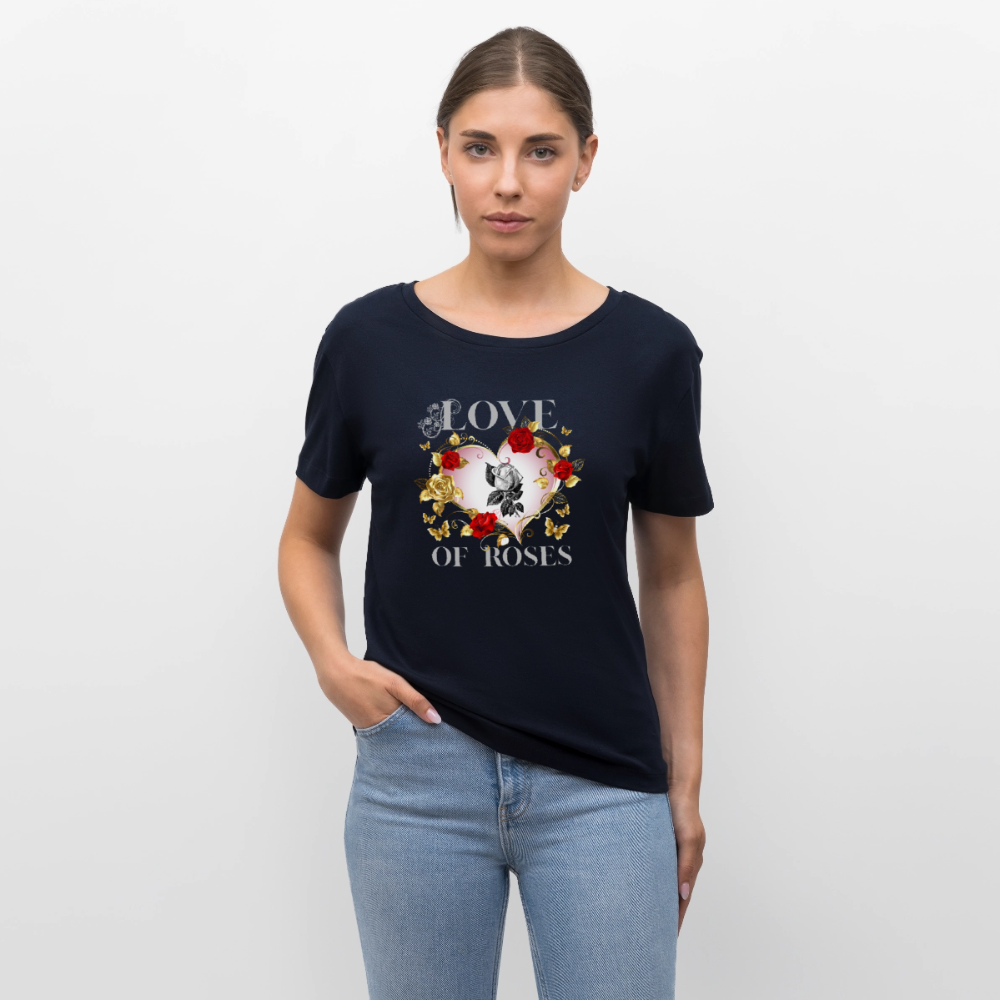 Relaxed Rundhals Frauen Bio-T-Shirt - Navy