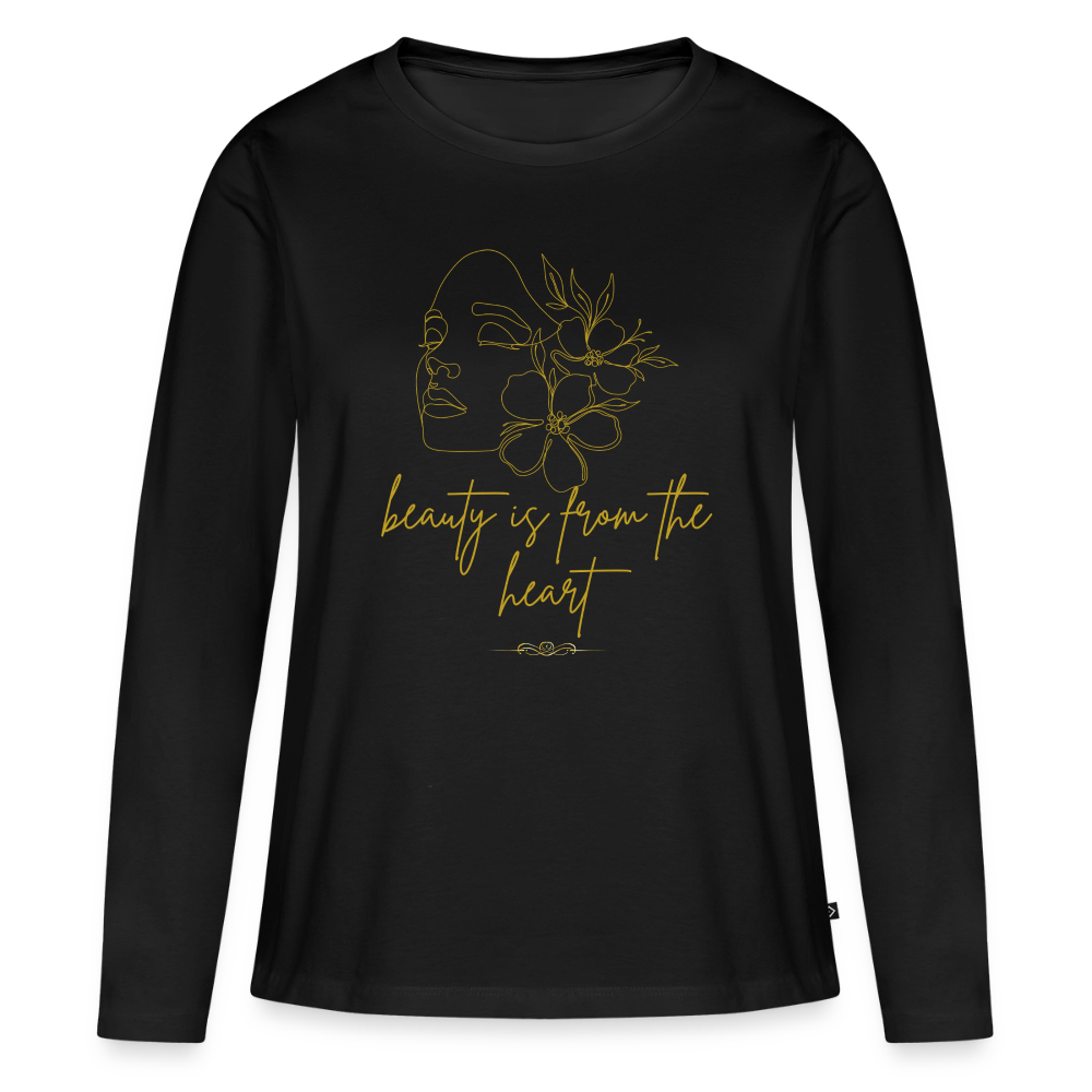 Frauen Premium Langarmshirt - Schwarz