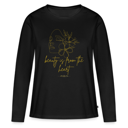 Frauen Premium Langarmshirt - Schwarz