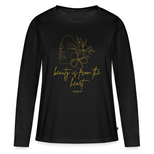Frauen Premium Langarmshirt - Schwarz