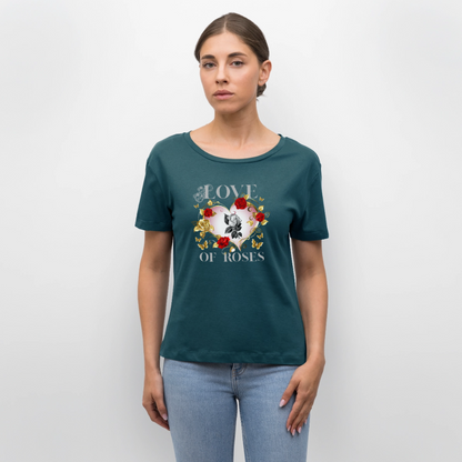 Relaxed Rundhals Frauen Bio-T-Shirt - Dunkles Petrol
