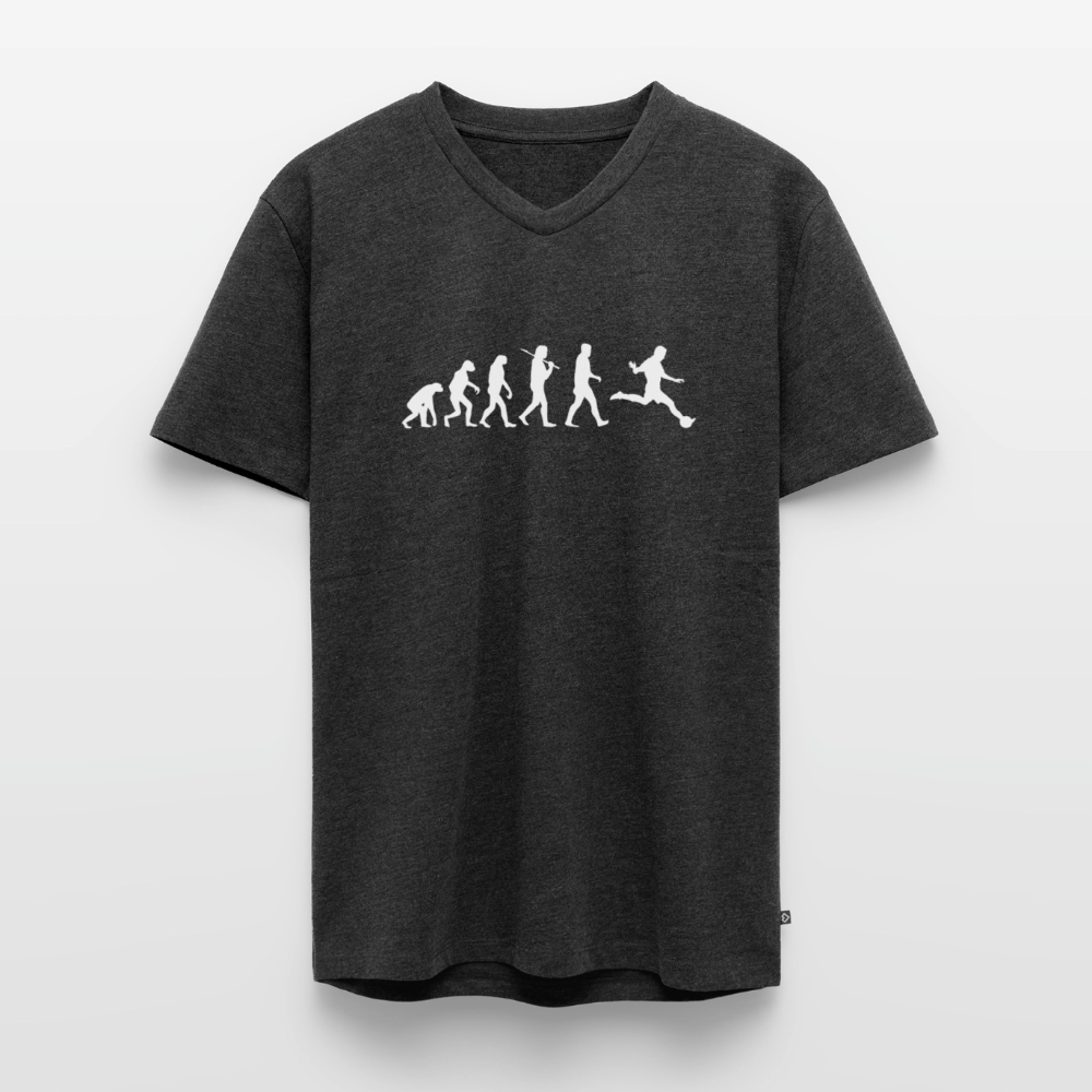 Männer Bio-T-Shirt mit V-Ausschnitt - Anthrazit meliert
