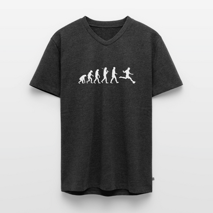 Männer Bio-T-Shirt mit V-Ausschnitt - Anthrazit meliert