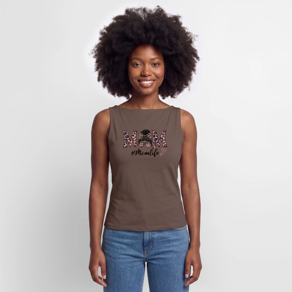 Frauen Tank Top mit U-Boot-Ausschnitt - Dunkles Taupe