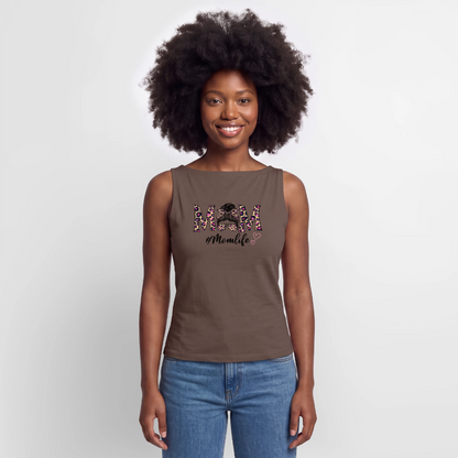 Frauen Tank Top mit U-Boot-Ausschnitt - Dunkles Taupe