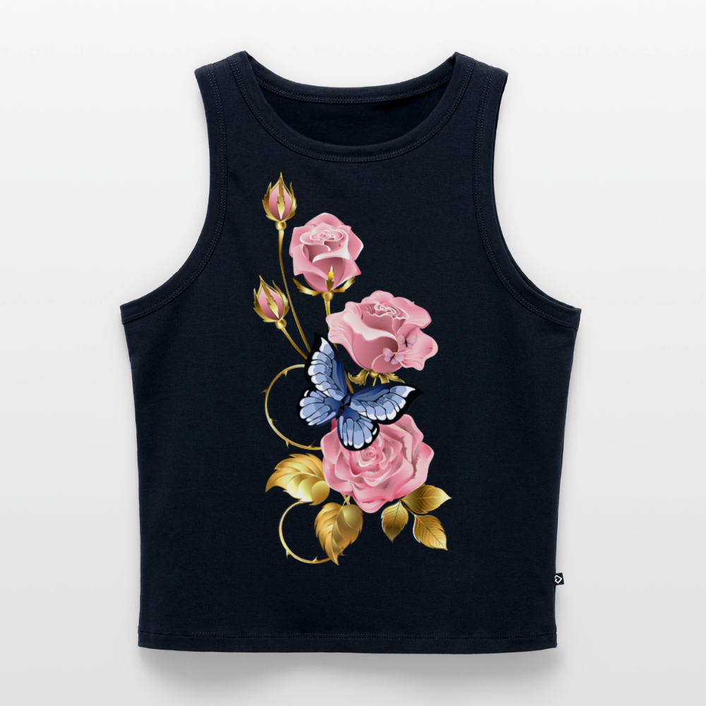 Cropped Frauen Organic Tank Top - Navy